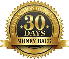 30 days money back satisfaction guaranteed badge